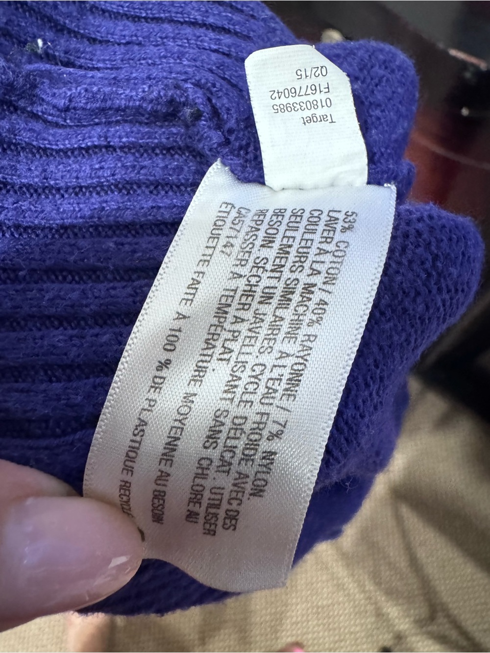 Merona Purple Crewneck Sweater with Fair Isle Pattern - Picture 6 of 6